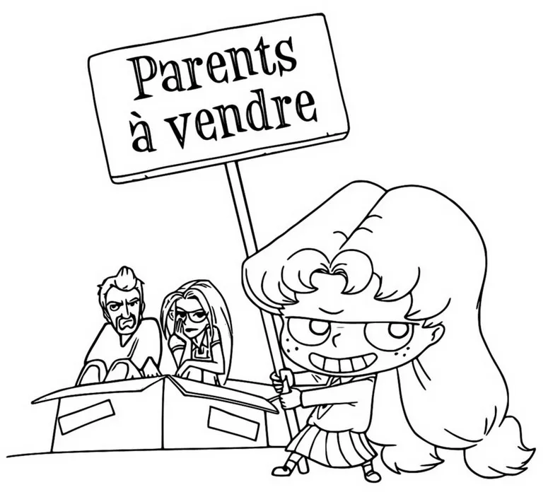 coloriage Mortelle Adele à imprimer pour enfant de 4 ans 1