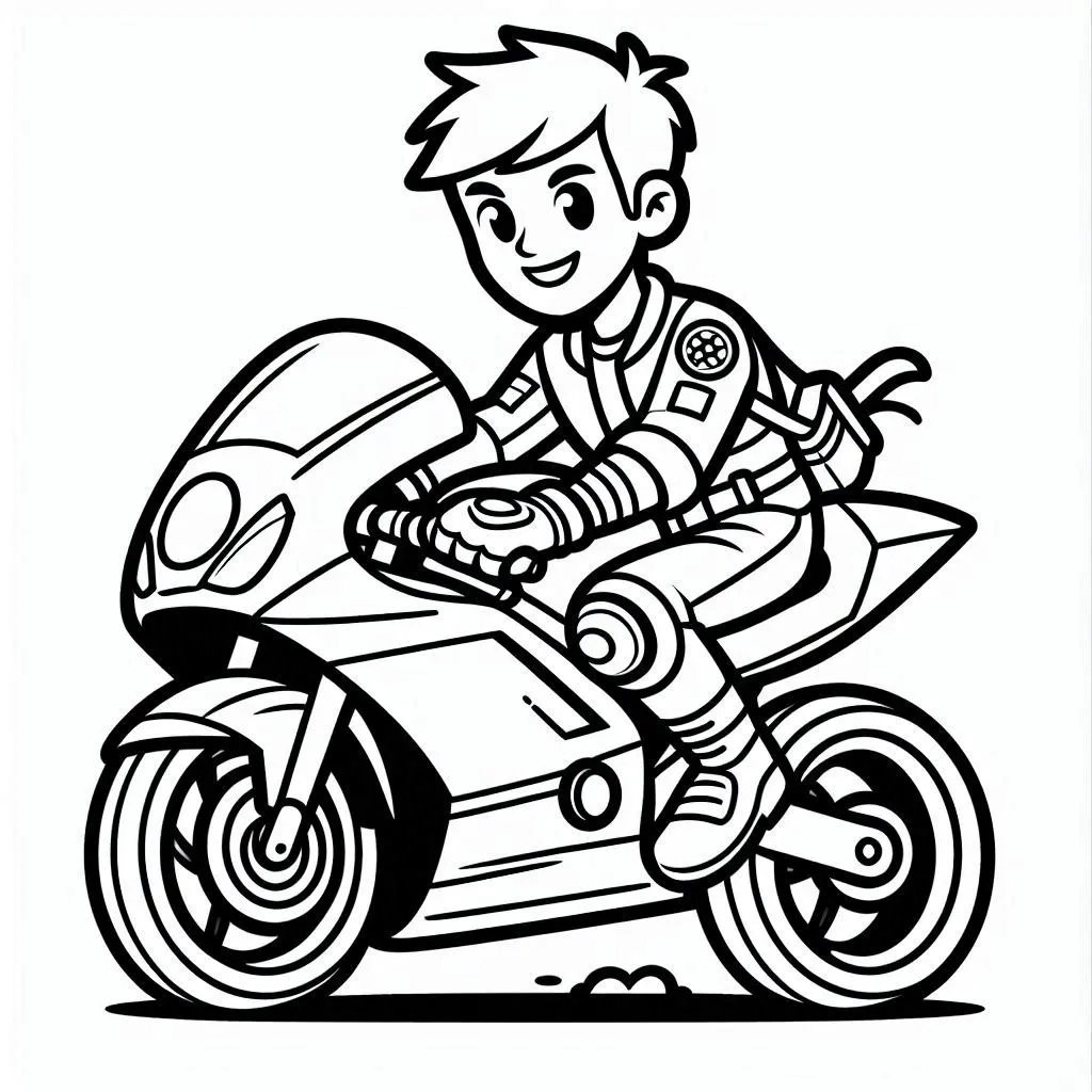 coloriage Moto pour enfants a imprimer