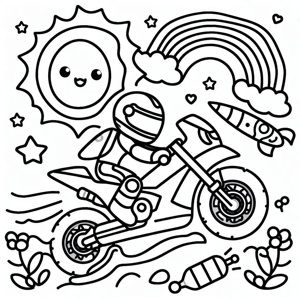 coloriage Moto et apprentissage