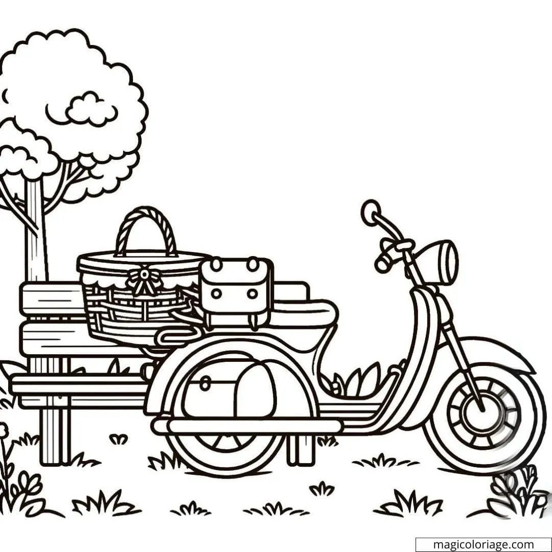 imprimer coloriage Moto pour enfant 1