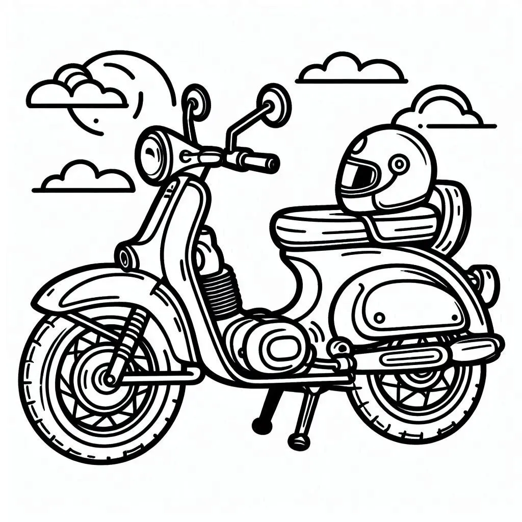 coloriage Moto à imprimer pour enfant de 12 ans 1