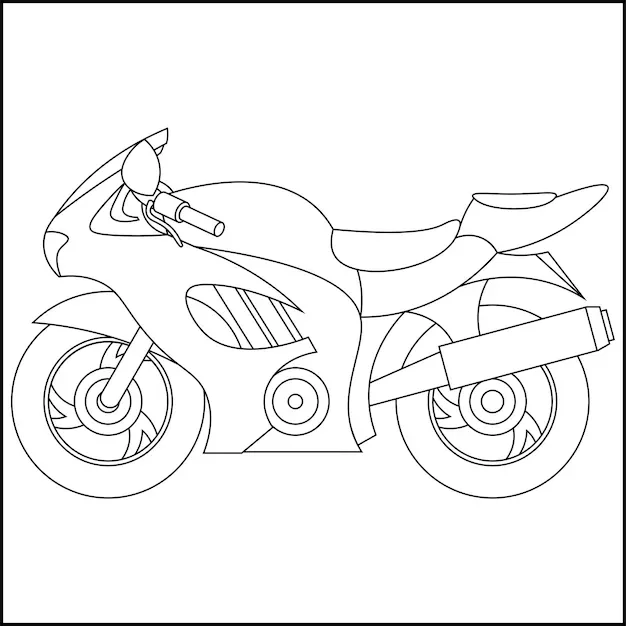 coloriage Moto a imprimer pour enfant de 4 ans