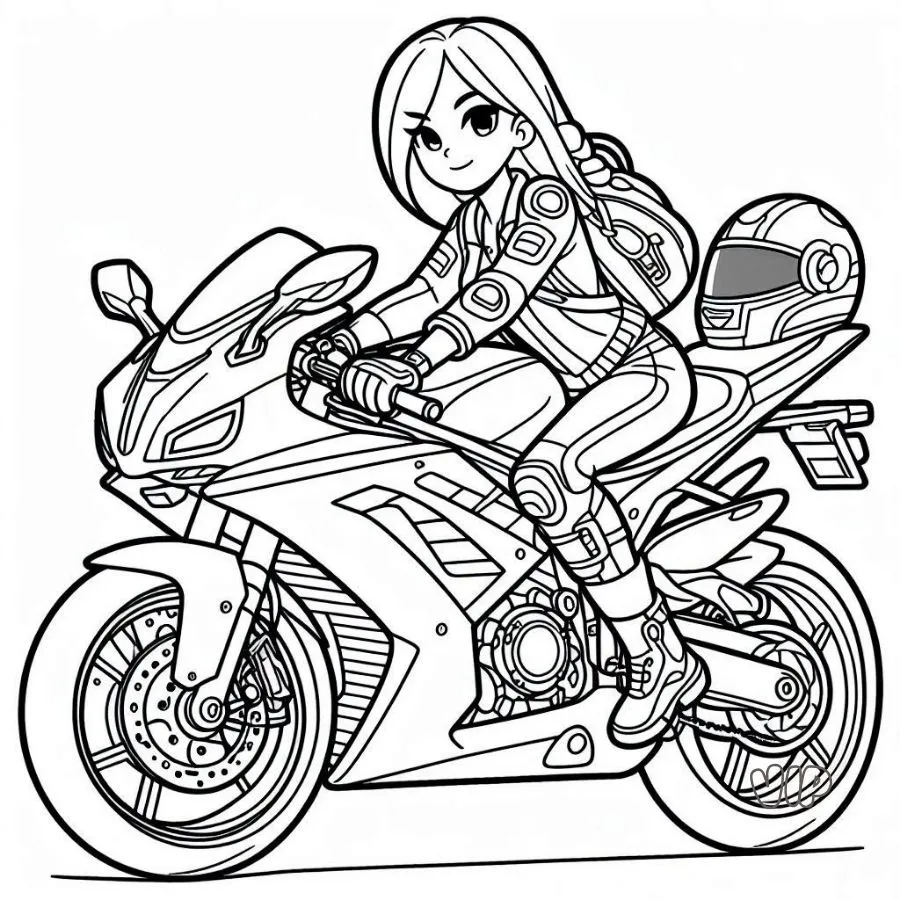 coloriage Moto pour enfant de 6 ans