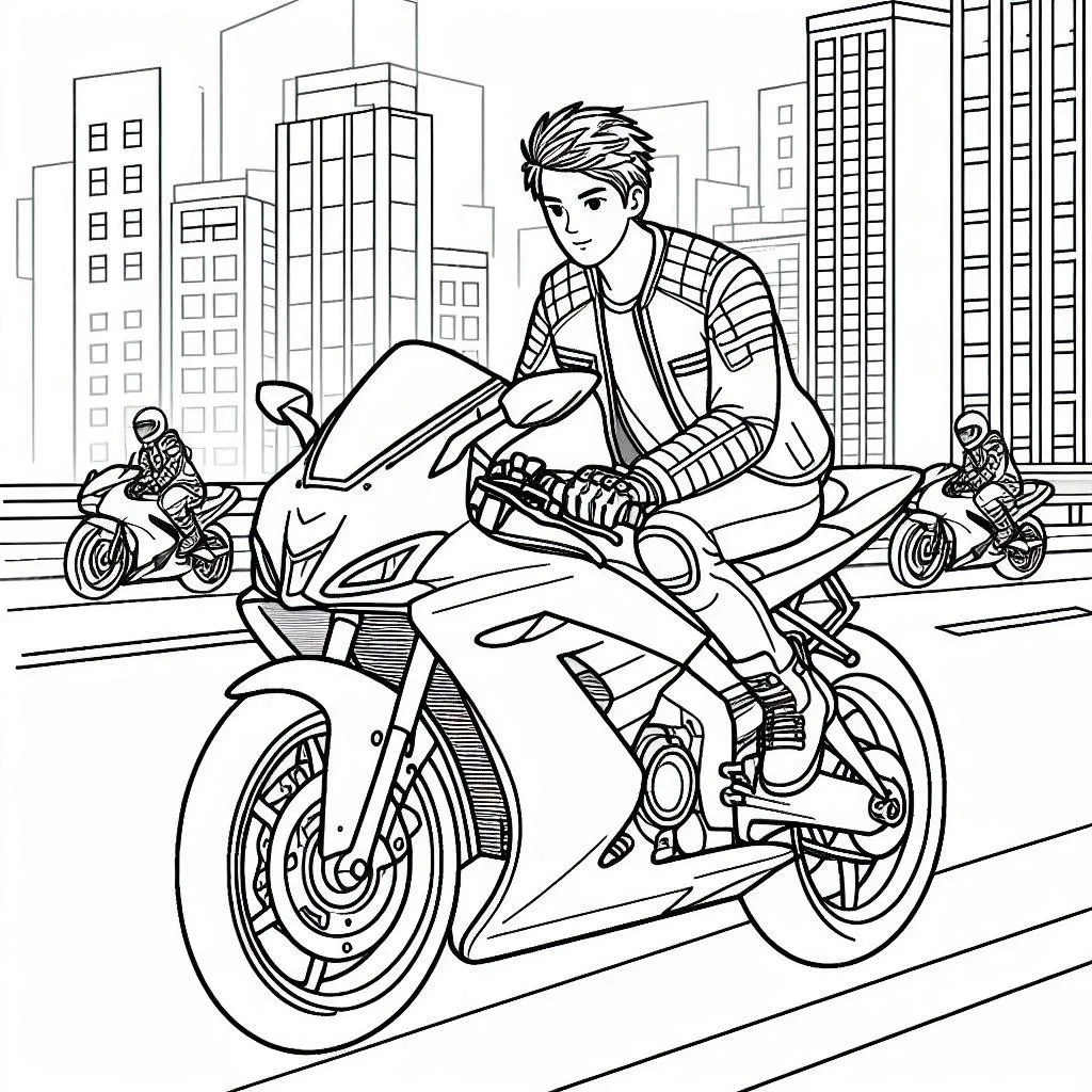 coloriage Moto à imprimer pdf gratuit