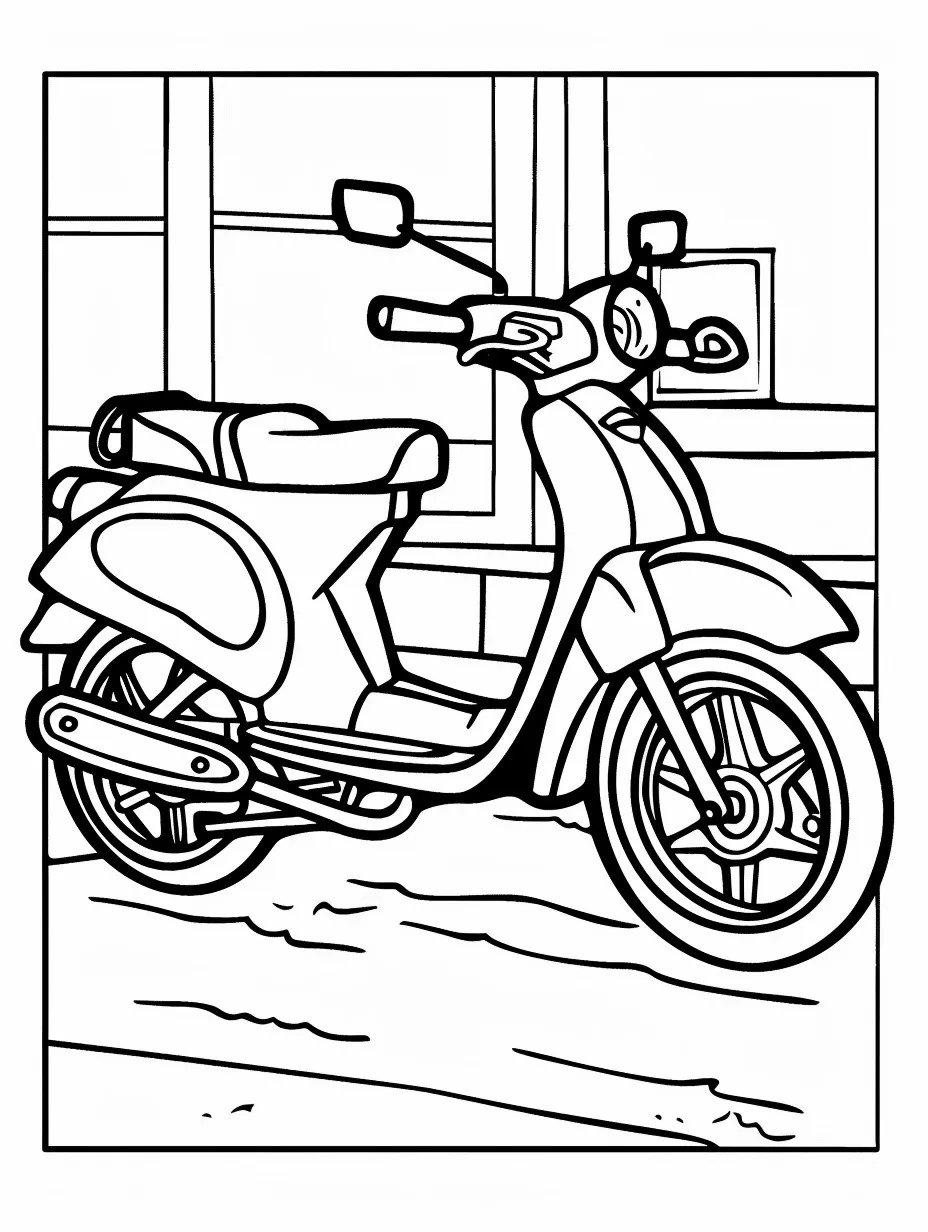 coloriage Moto à imprimer pour enfant de 2 ans