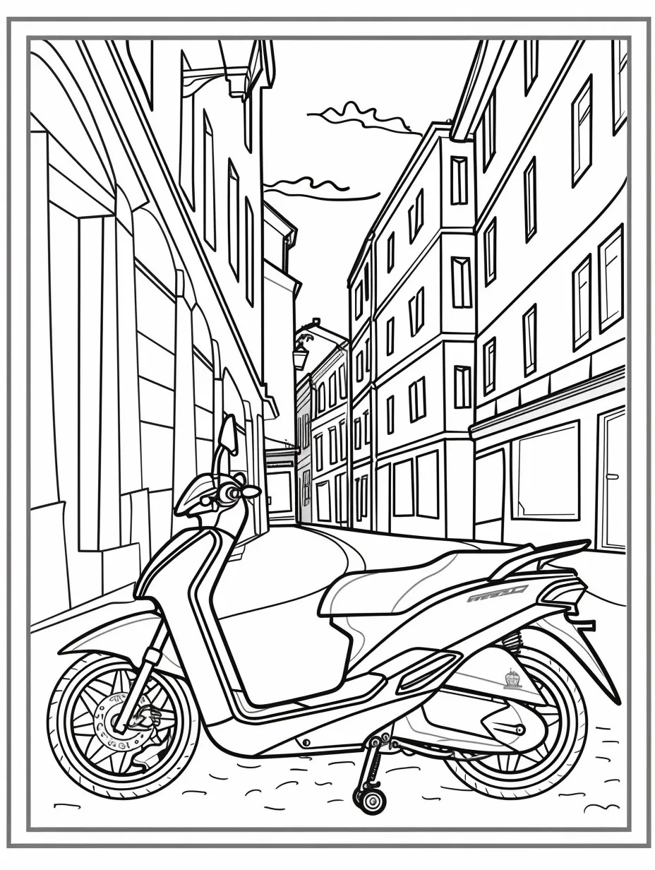 coloriage Moto à imprimer pour enfant de 9 ans