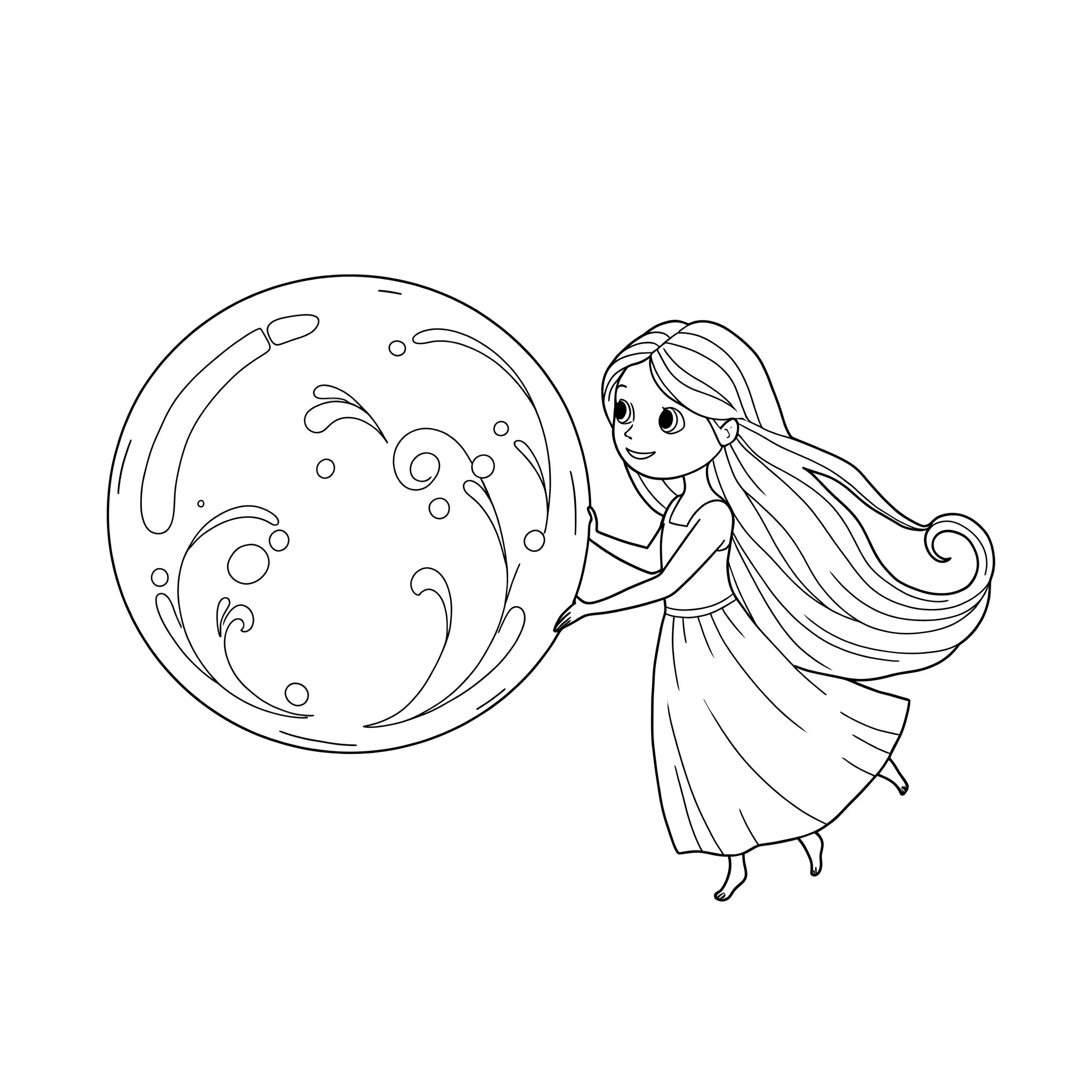 coloriage Ondine et sa bulle a imprimer gratuit