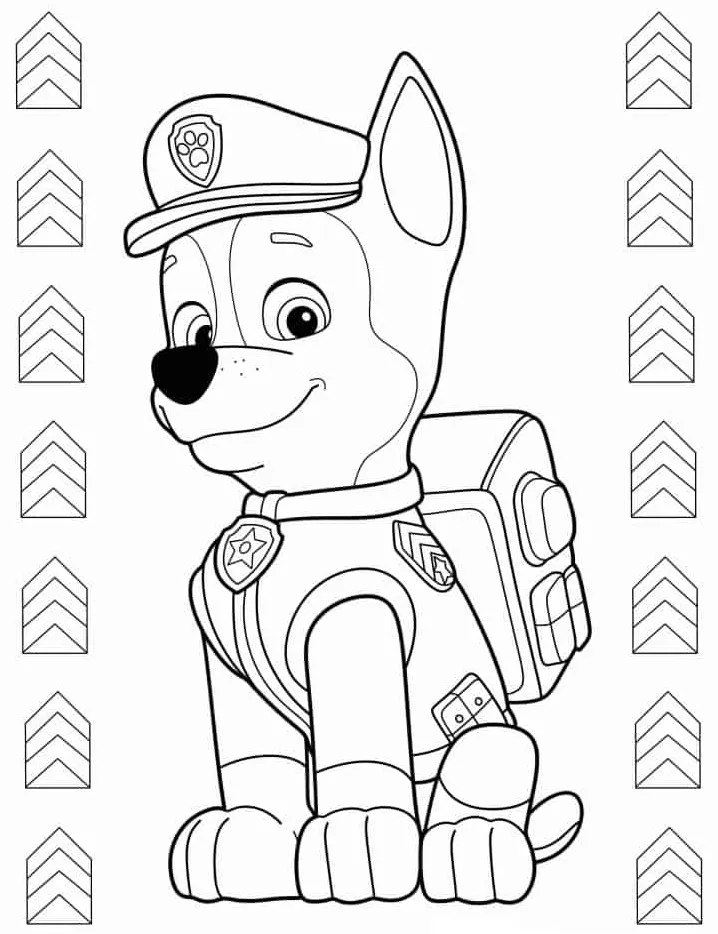 coloriage Pat Patrouille pour enfant de 5 ans