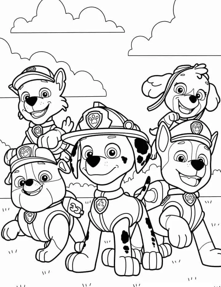 coloriage Pat Patrouille educatif pour enfant 2