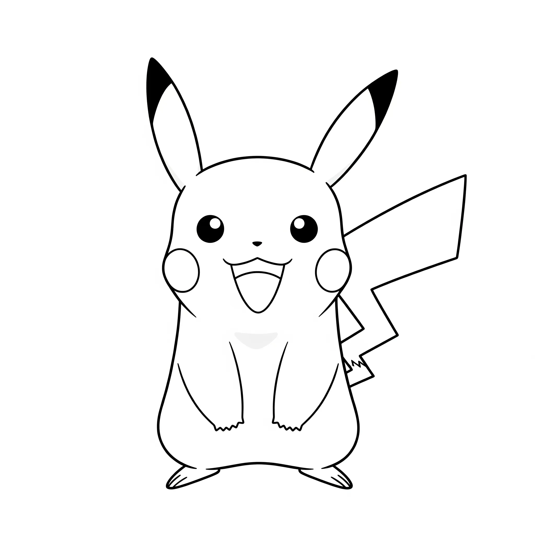 coloriage Pikachu souriant pour bebe a imprimer