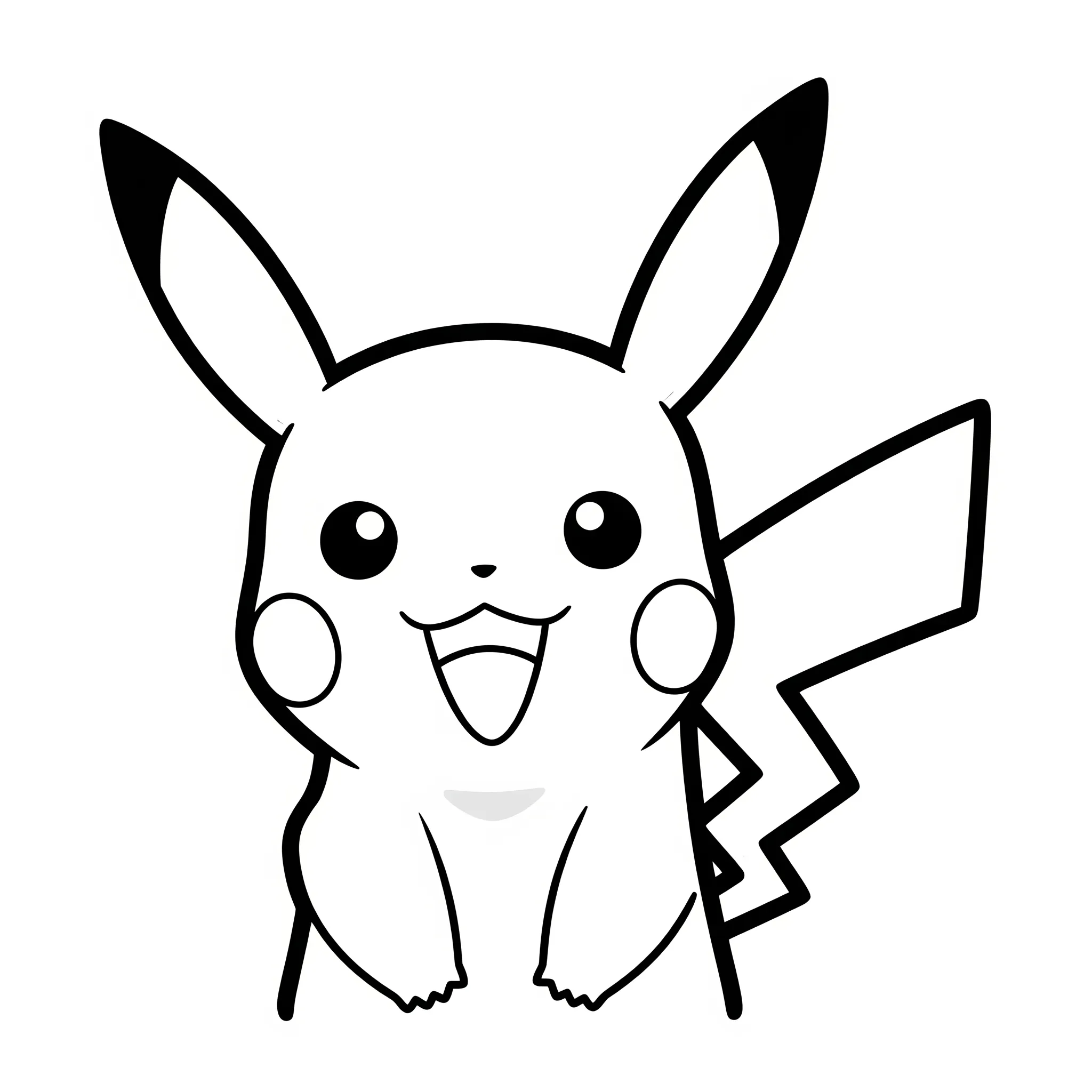 coloriage Pikachu souriant a imprimer