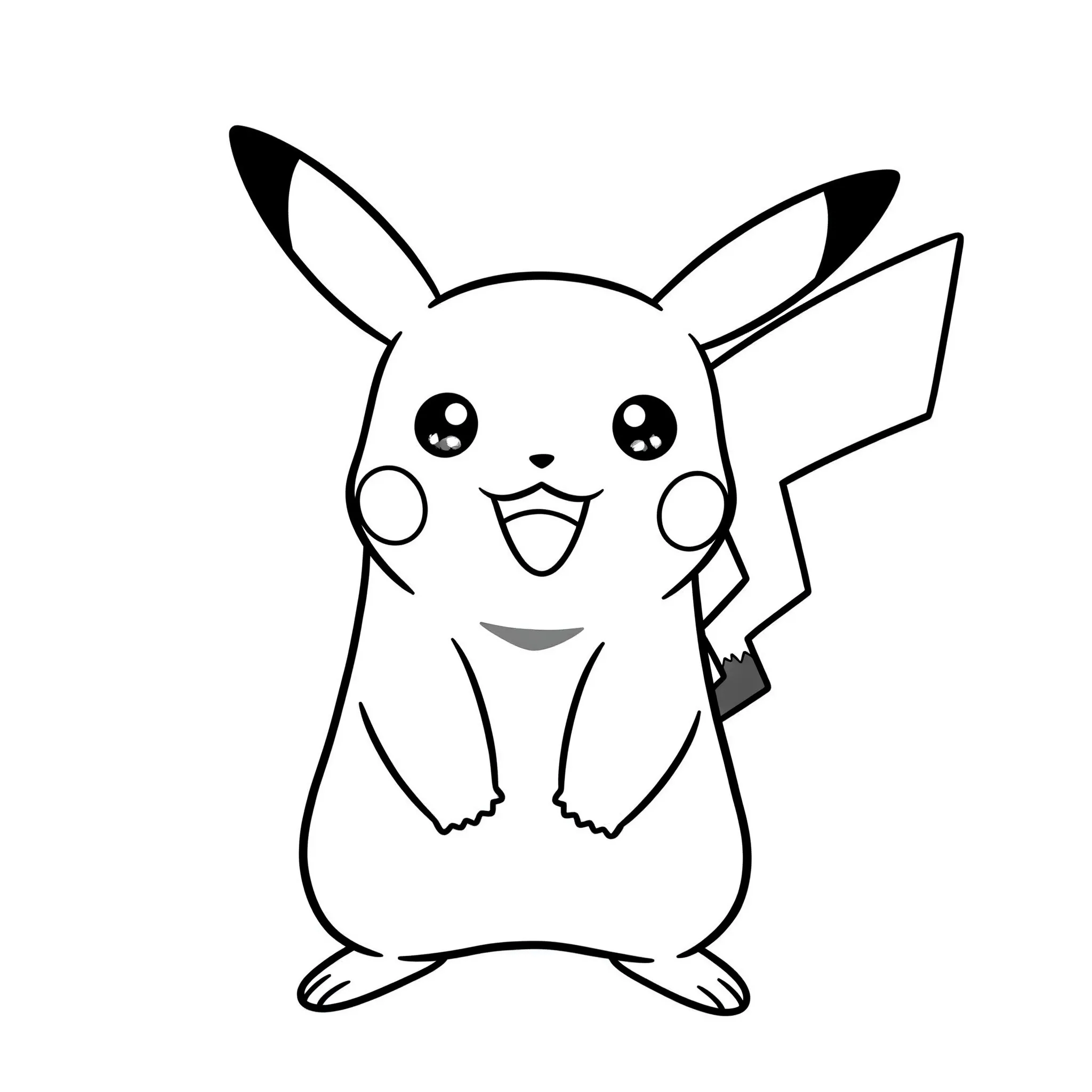 coloriage Pikachu souriant pour enfant gratuit
