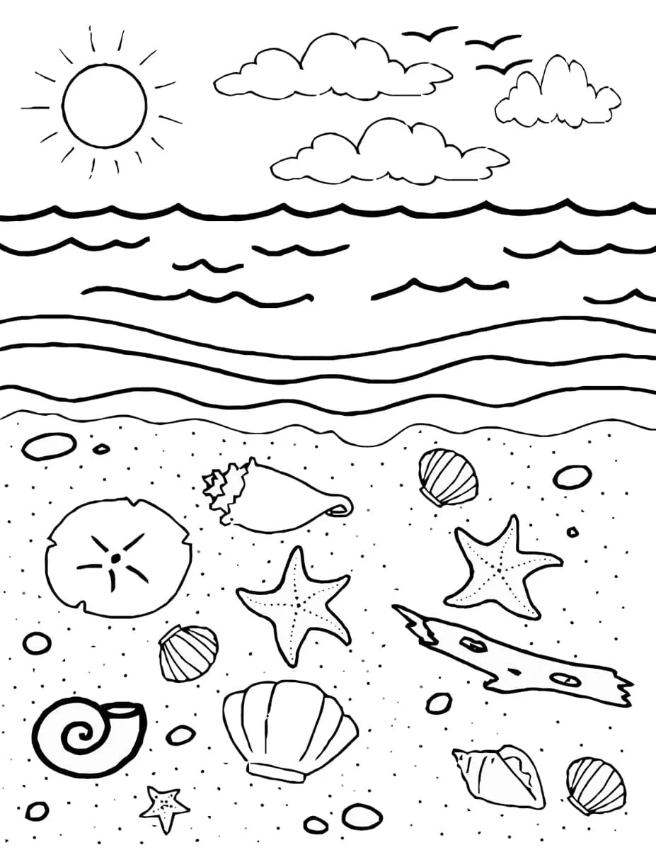 coloriage Plage a imprimer gratuitement