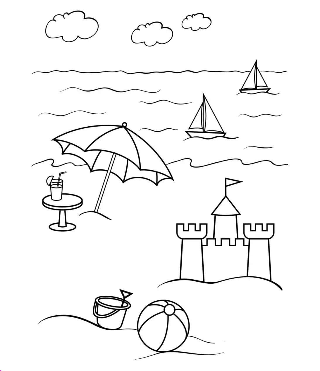 coloriage Plage et dessins