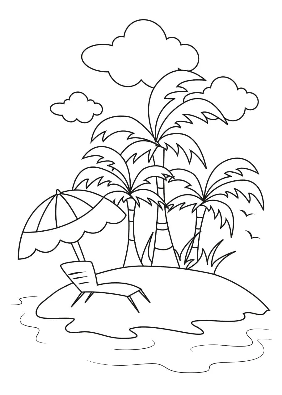 coloriage Plage gratuit en ligne