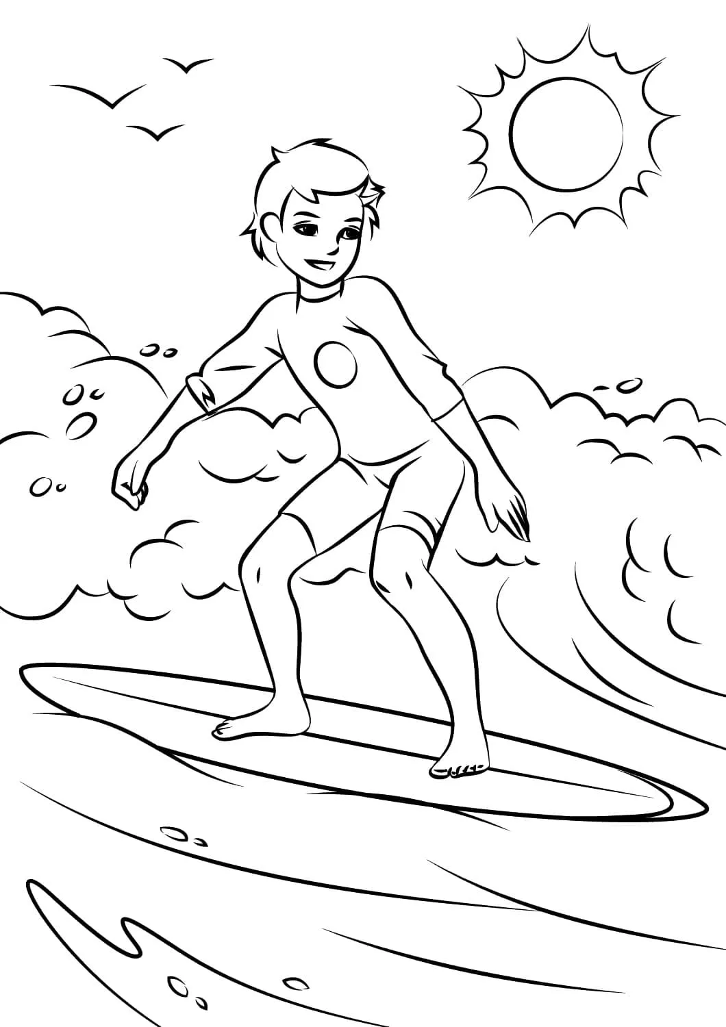 coloriage Plage pour enfants à imprimer