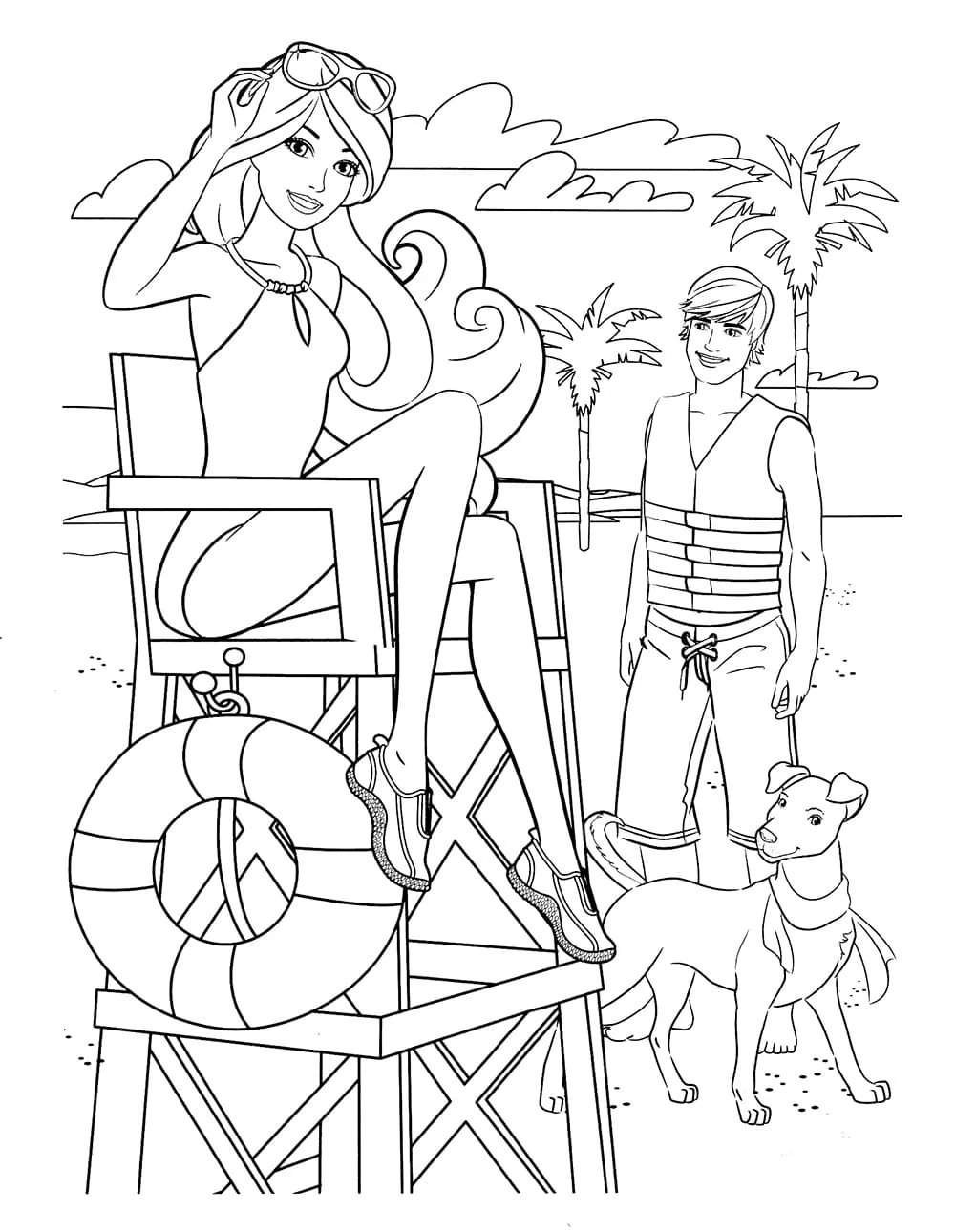 coloriage Plage pour enfant a imprimer gratuit 1