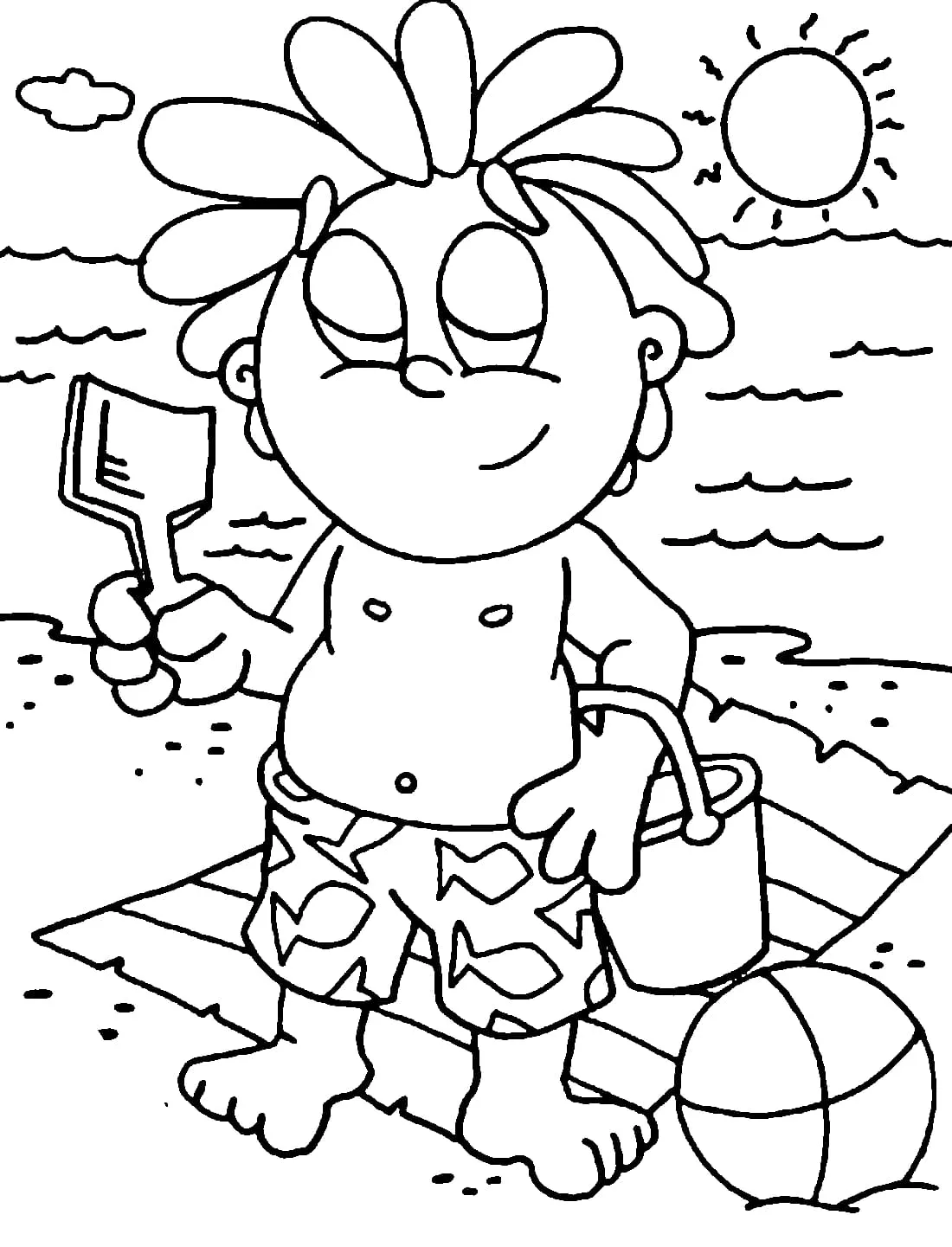 coloriage Plage à imprimer 1