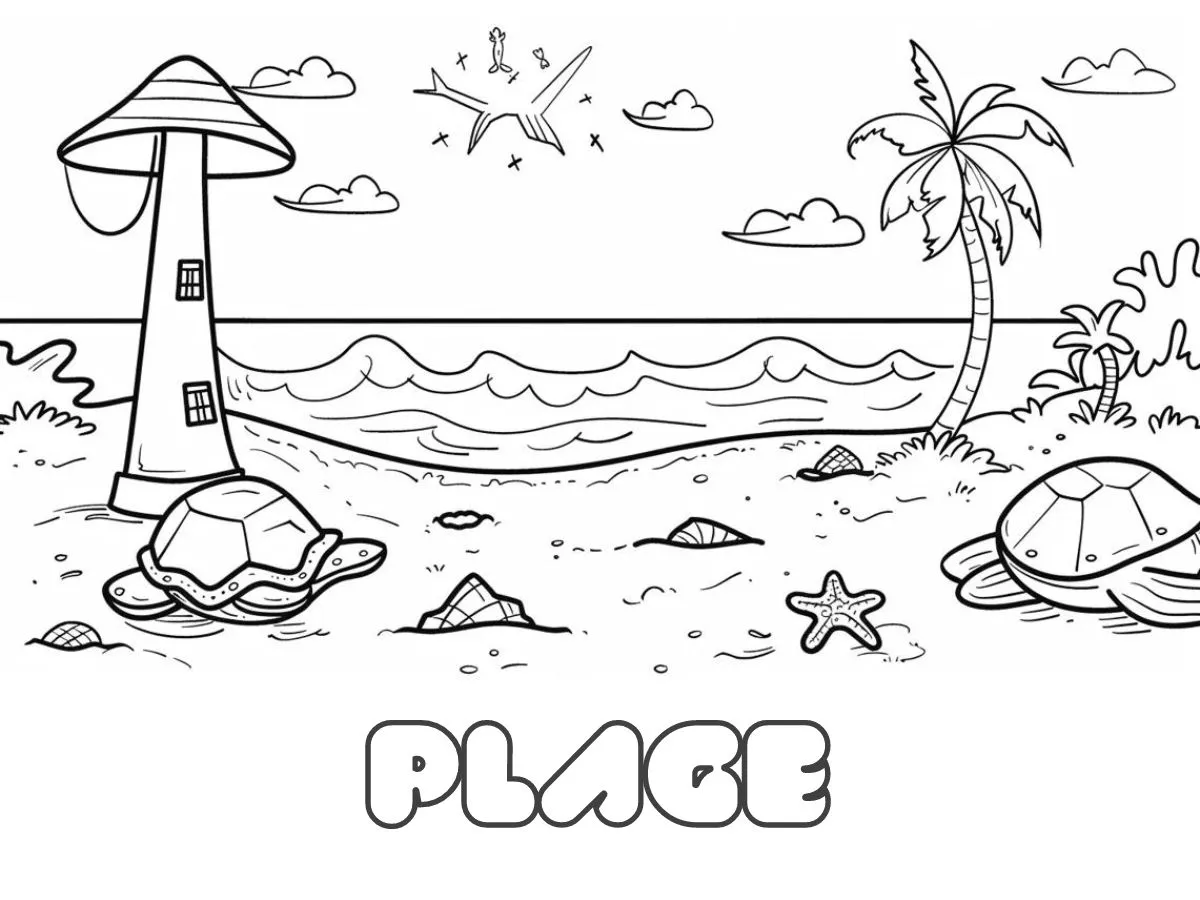 coloriage Plage à imprimer