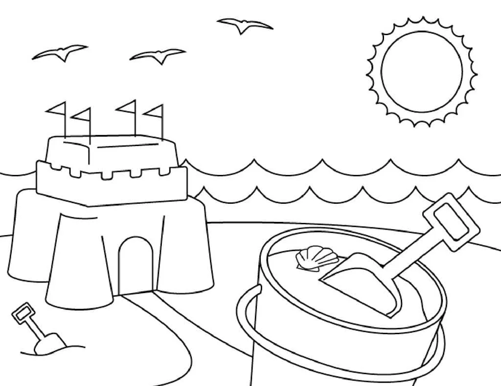 coloriage Plage à imprimer gratuitement