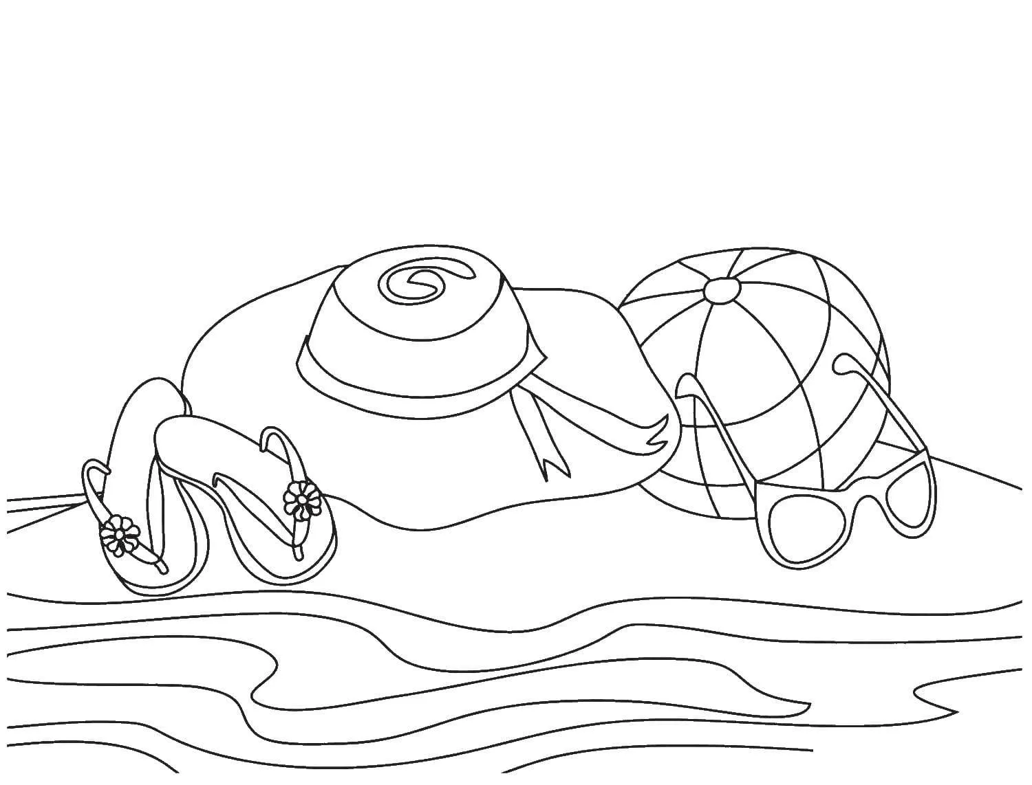 image de coloriage Plage pour enfant