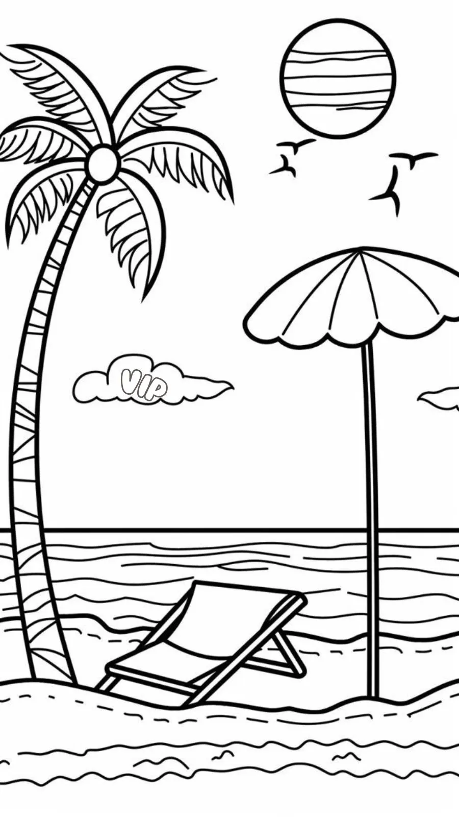 coloriage Plage pour enfant a imprimer gratuit