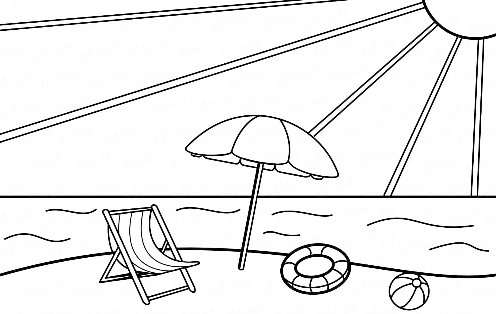 coloriage Plage à imprimer pour enfants