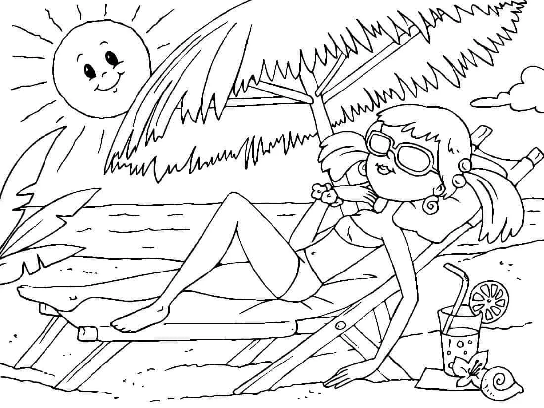 coloriage Plage pour enfant 1