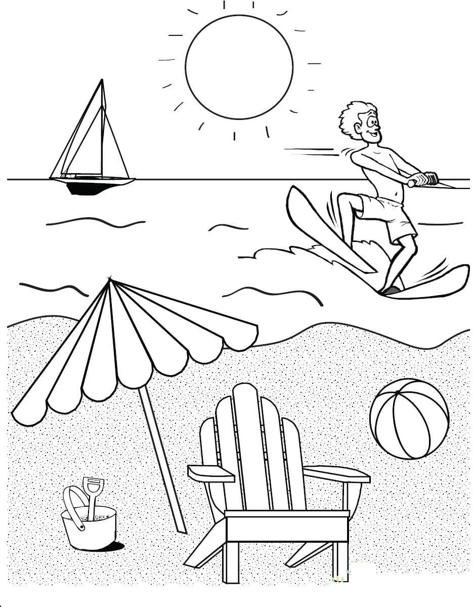 coloriage Plage a imprimer gratuit