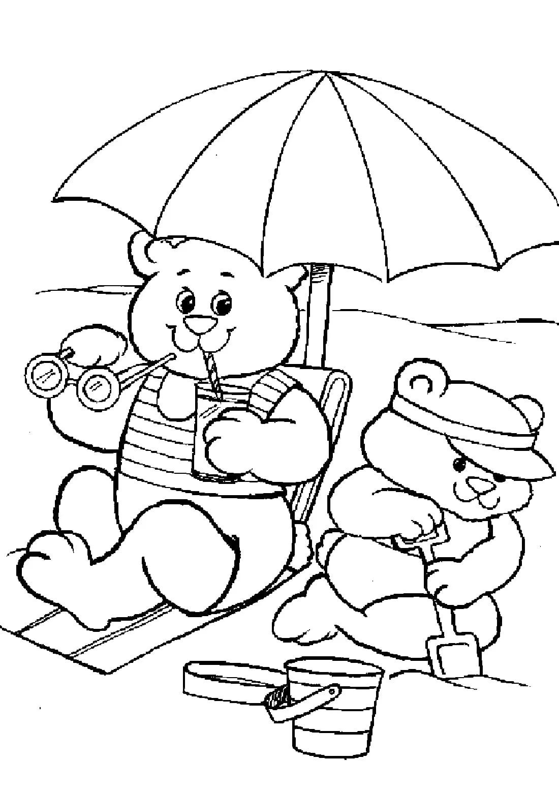 coloriage Plage pour enfant de 4 ans