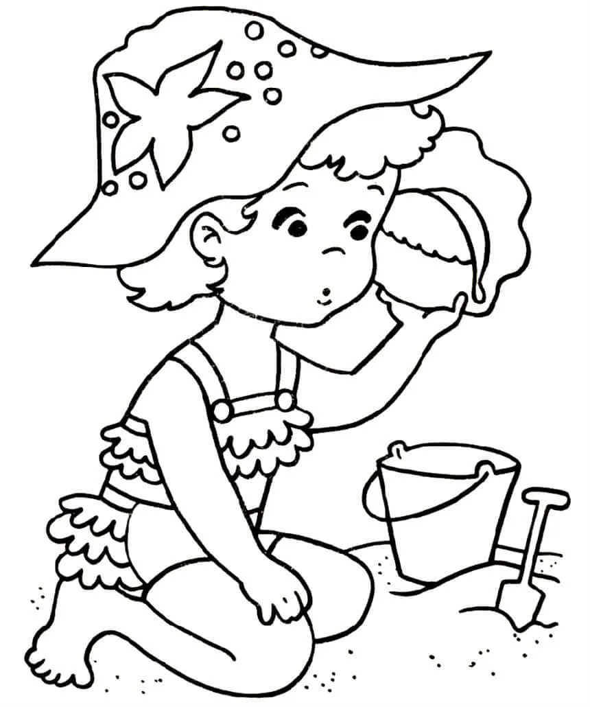 coloriage Plage educatif pour enfant