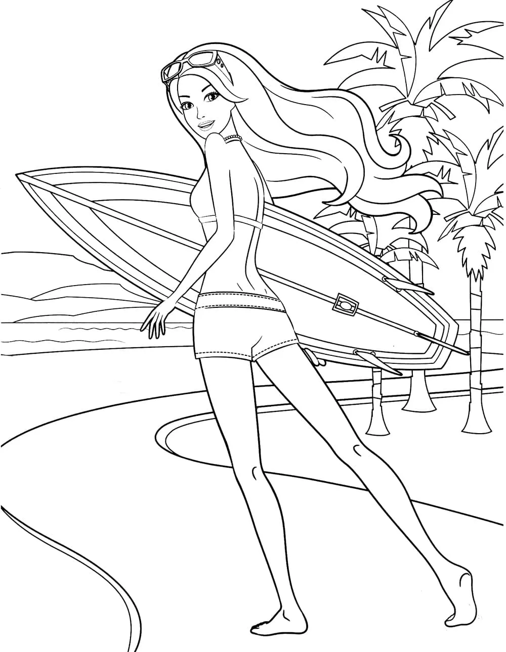 coloriage Plage gratuit pour enfants 1