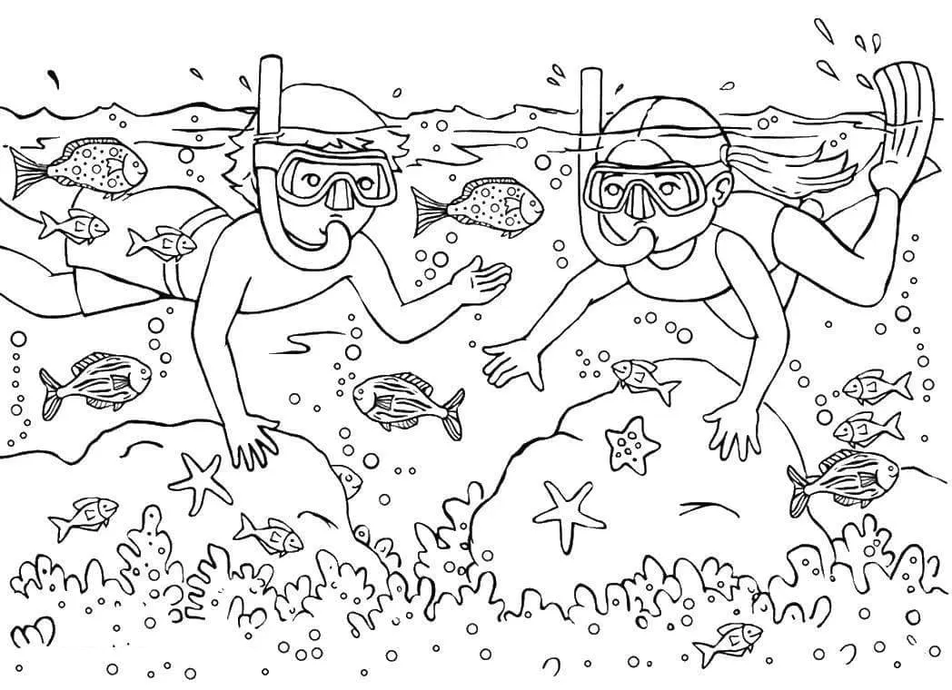 coloriage Plage pour enfants a imprimer gratuit