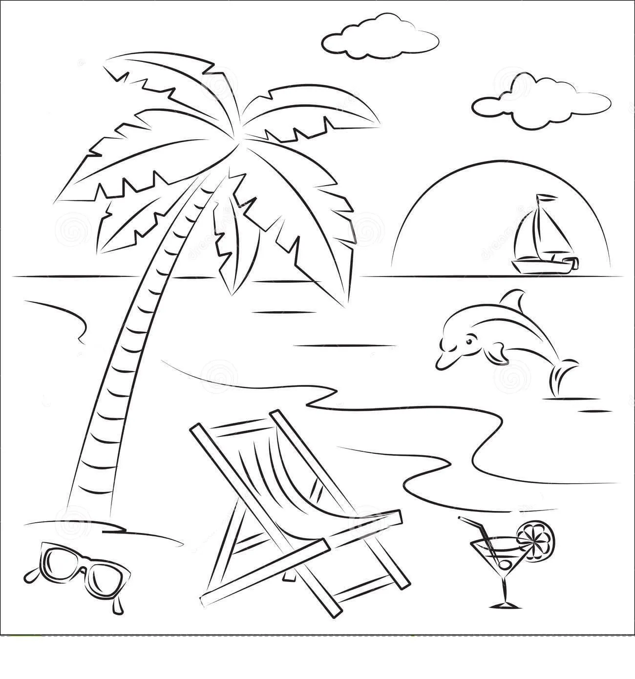 coloriage Plage a colorier en ligne