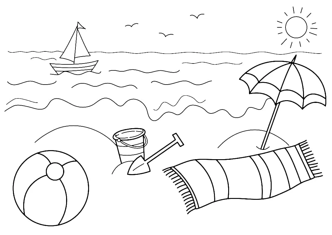 coloriage Plage gratuit en ligne 1