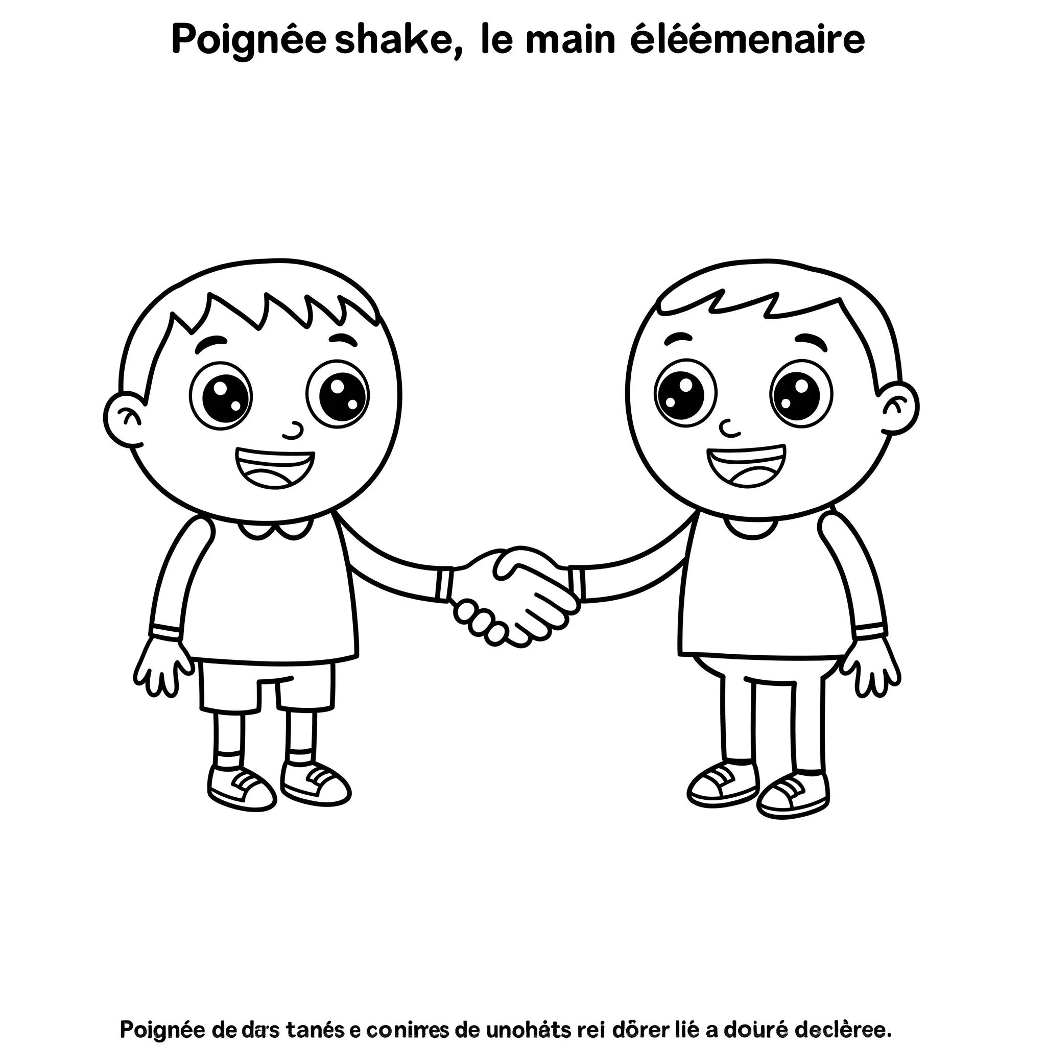 coloriage Poignée de main élémentaire à imprimer a4