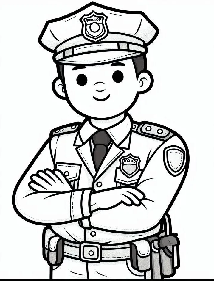 coloriage Police à imprimer pour enfant de 4 ans