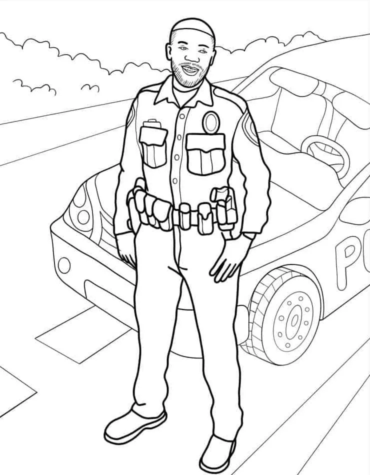 coloriage Police pour enfant à imprimer 1