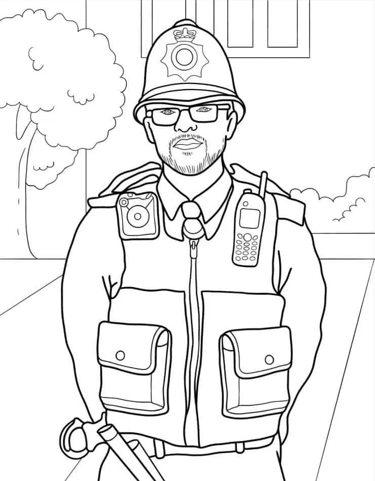 coloriage Police a imprimer pour enfant de 4 ans