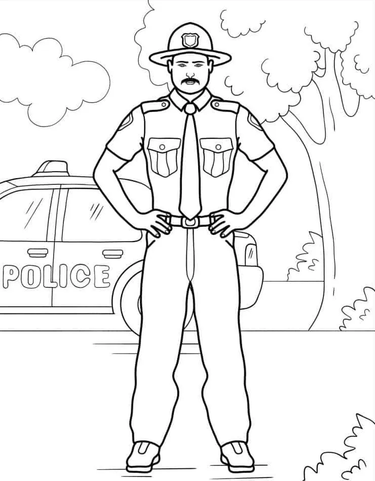 coloriage Police pour enfant à imprimer