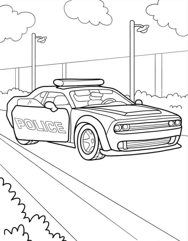 coloriage Police et decoupage a imprimer gratuit