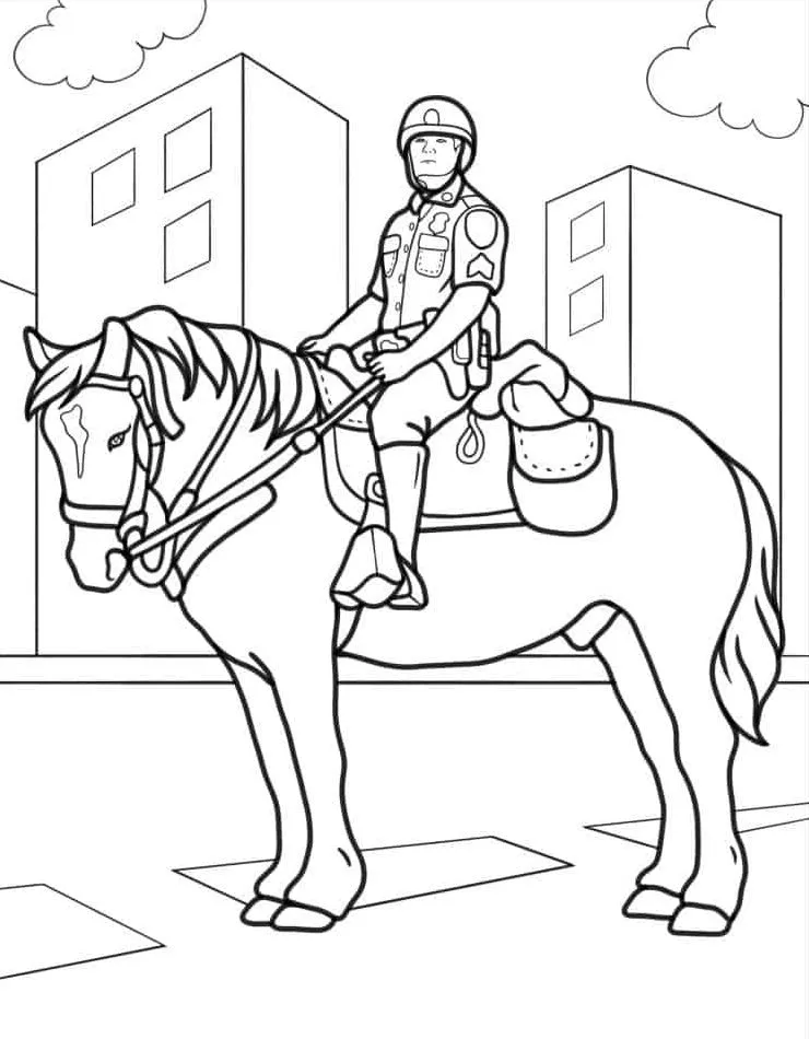 imprimer coloriage Police pour enfant