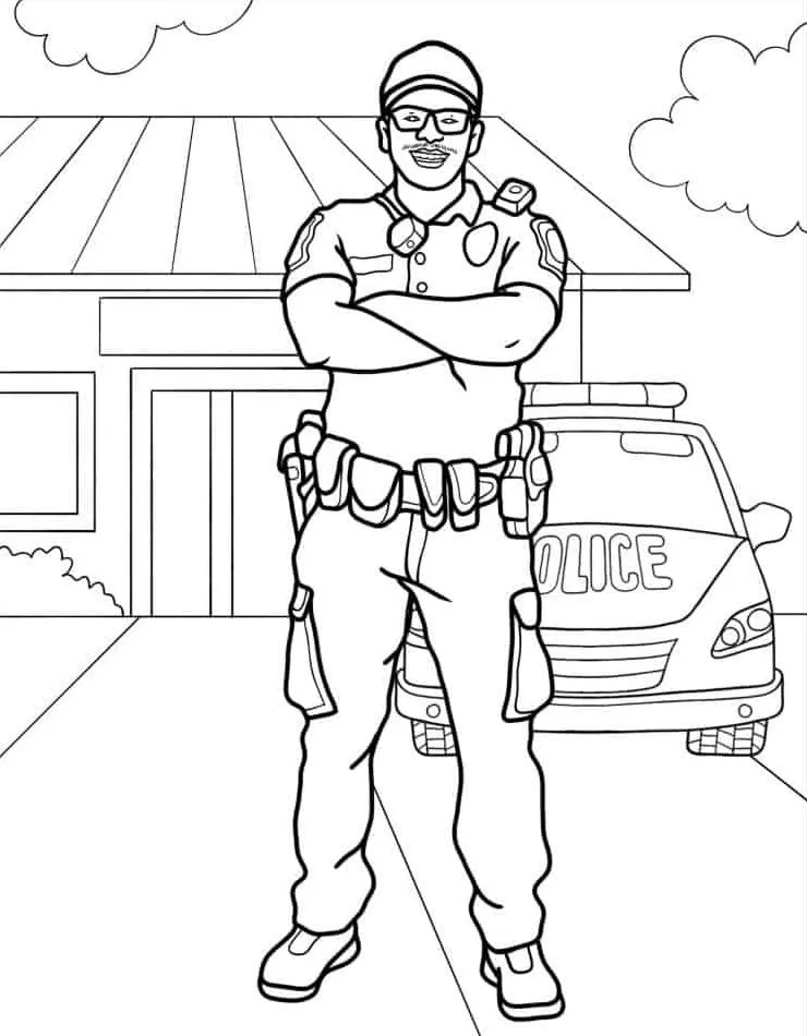 coloriage Police à imprimer pour enfant de 3 ans 2