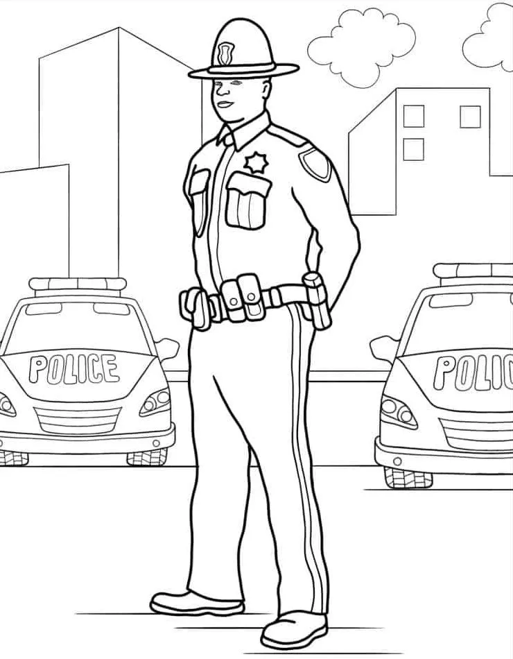 coloriage Police à imprimer pour enfant de 3 ans