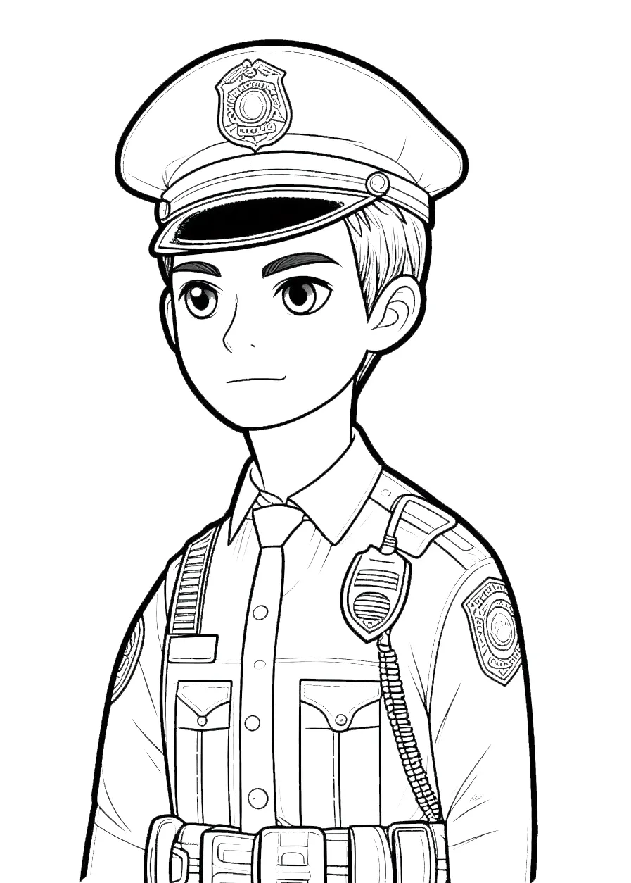 coloriage Police à imprimer gratuit 1