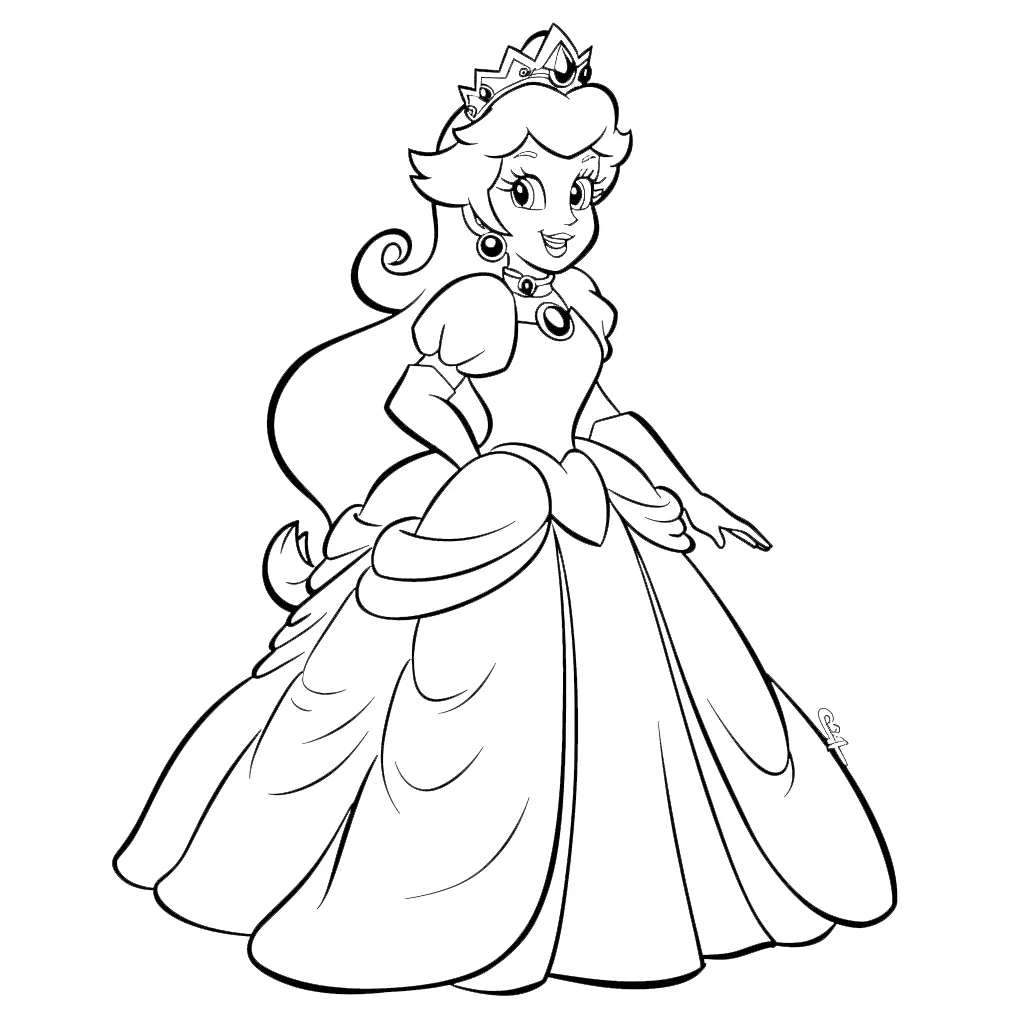 imprimer coloriage Princesse Daisy pour enfant