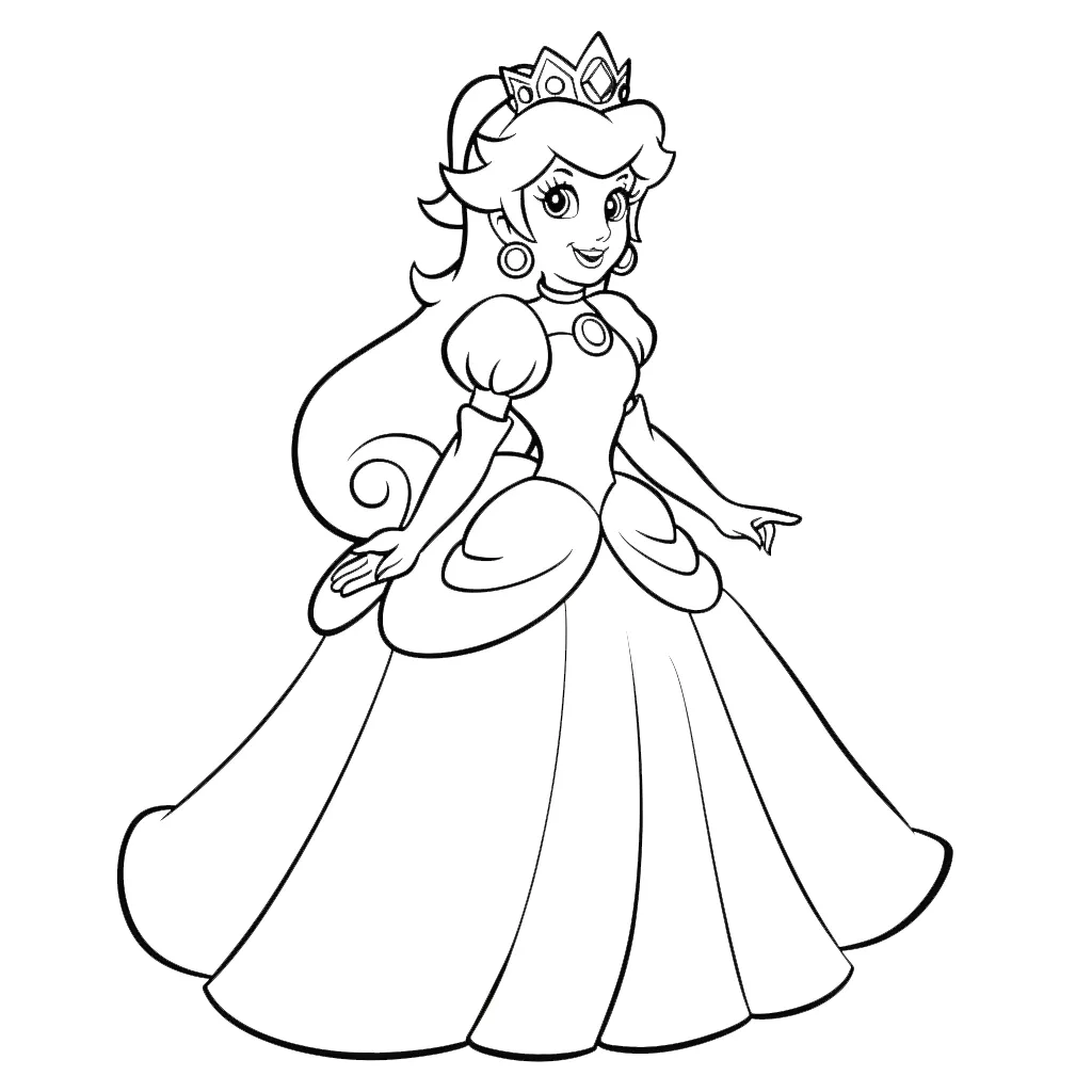 coloriage Princesse Daisy pour enfant de 10 ans