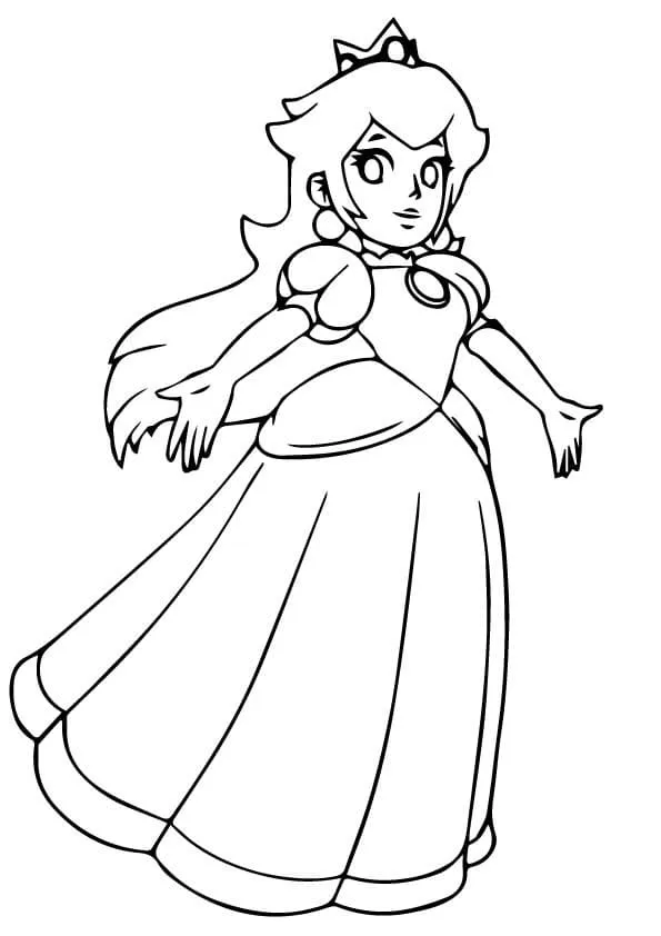 coloriage Princesse Peach et apprentissage