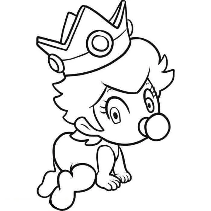 coloriage Princesse Peach pour enfant de à imprimer