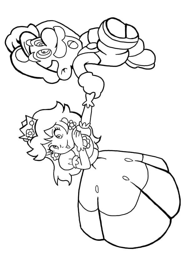 coloriage Princesse Peach a imprimer gratuit